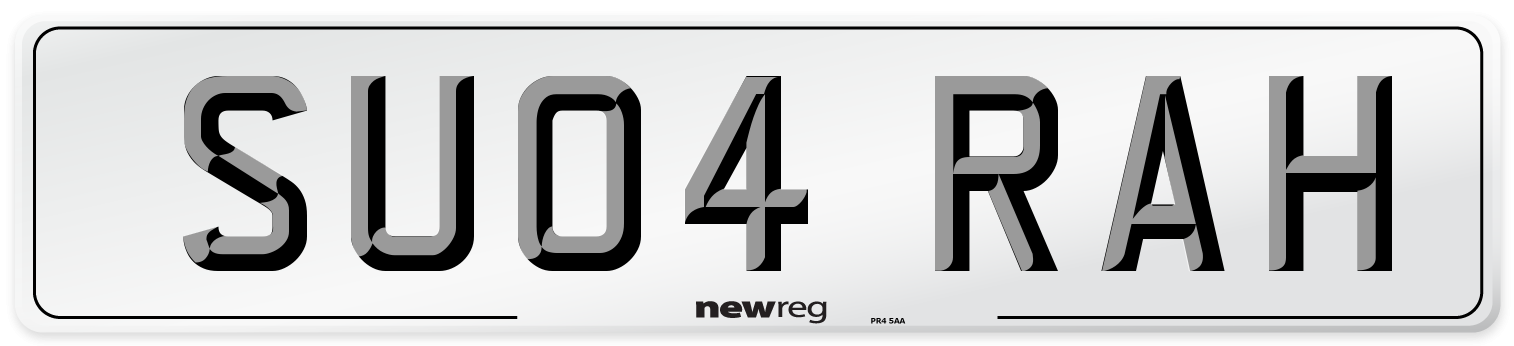 SU04 RAH Number Plate from New Reg